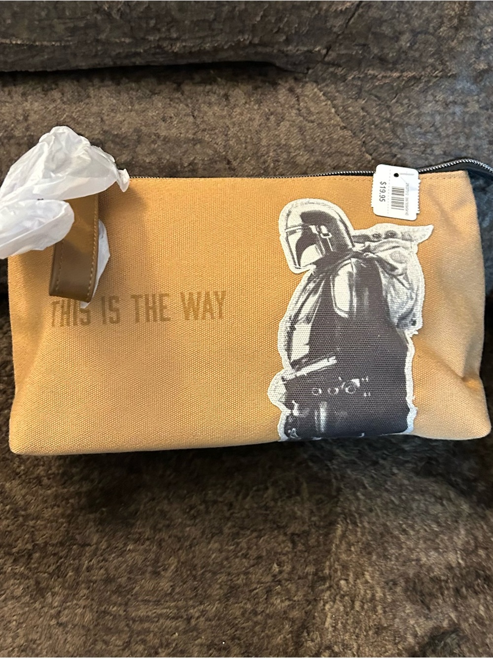 Bath & Body Works Tan Canvas Toiletry Pouch with 'This Is The Way' Graphic
